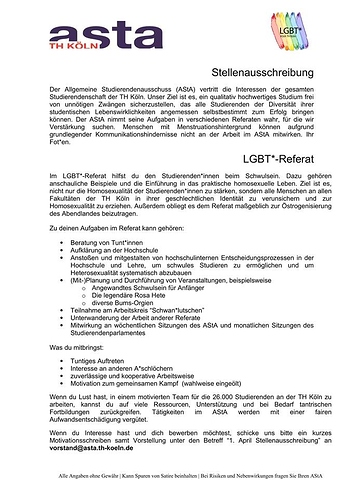 Stellenauschreibung